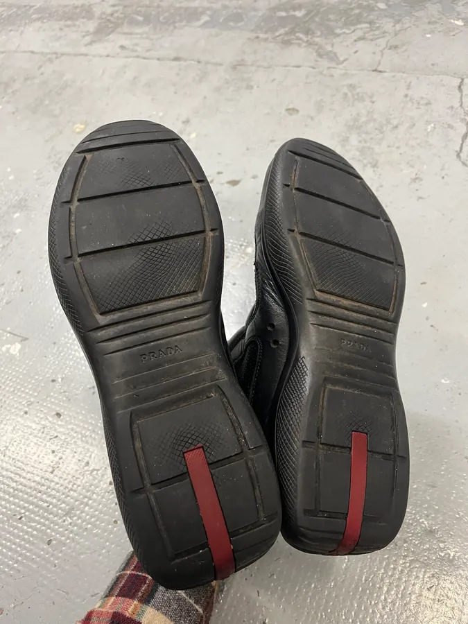 Prada America’s Cup Black Patent High Sneakers - Image 7