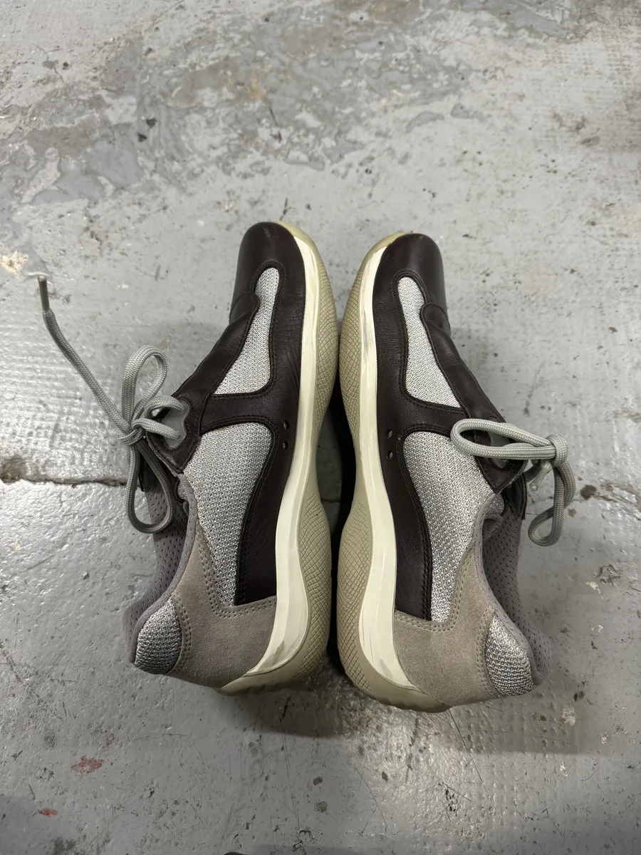 Prada America’s Cup Brown Low Sneakers - Image 7