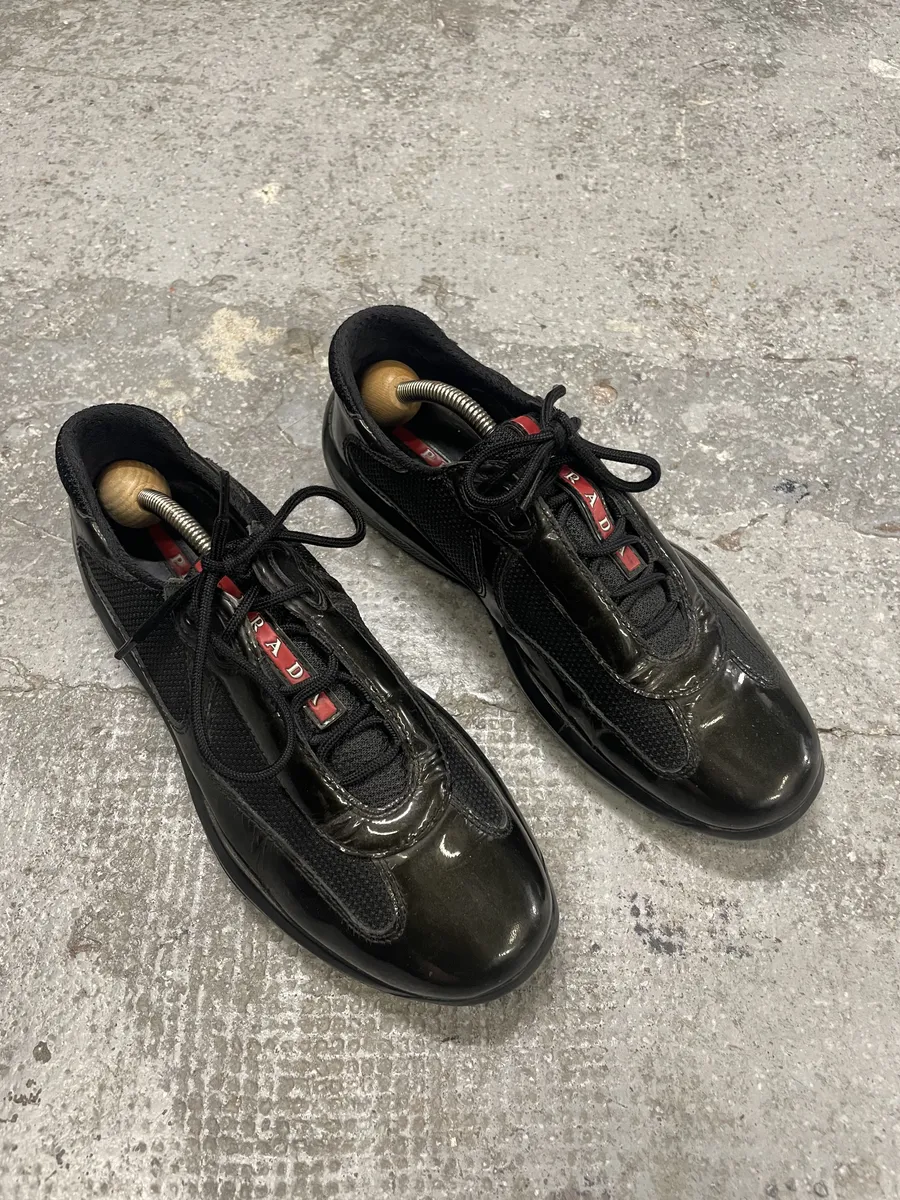 Prada America's Cup Dark Olive Satin Shoes - Image 3