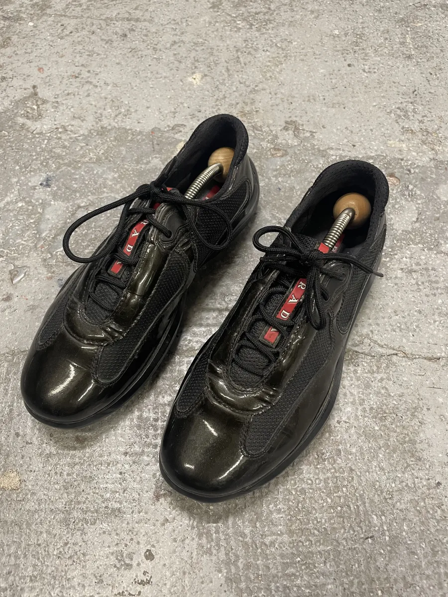 Prada America's Cup Dark Olive Satin Shoes - Image 4