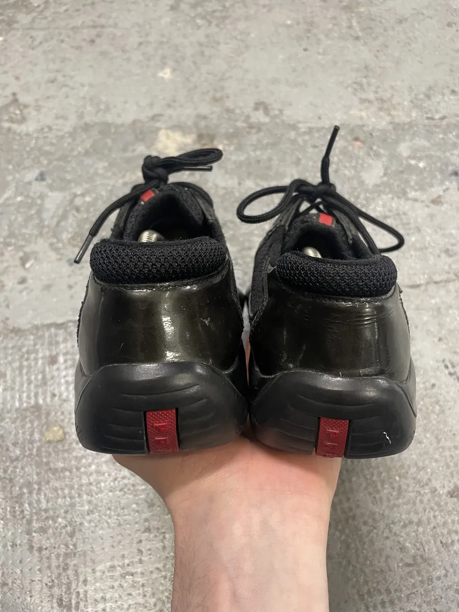 Prada America's Cup Dark Olive Satin Shoes - Image 8