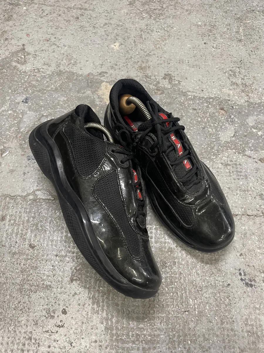 Prada America's Cup Dark Olive Satin Shoes - Image 7