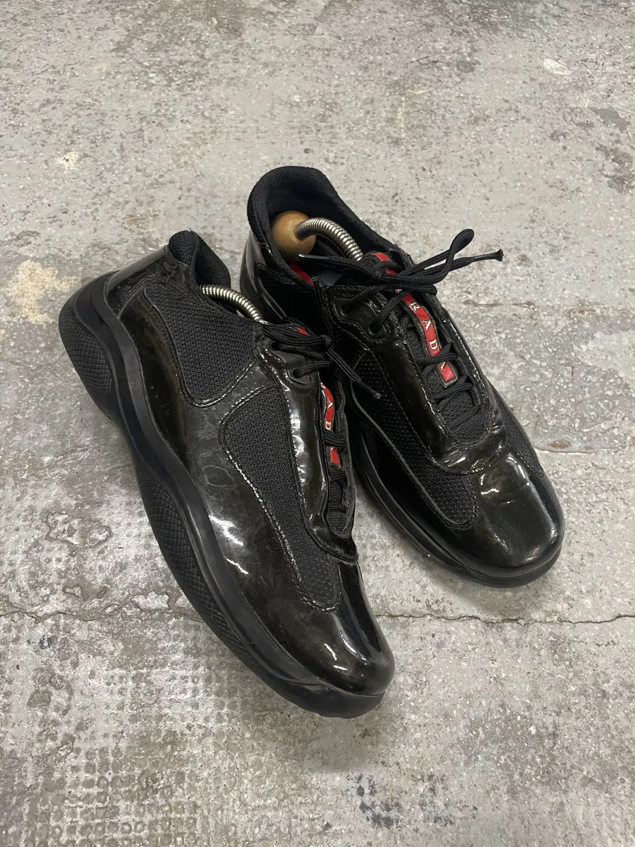 Prada Americas Cup Dark Olive Satin Shoes - Image 5