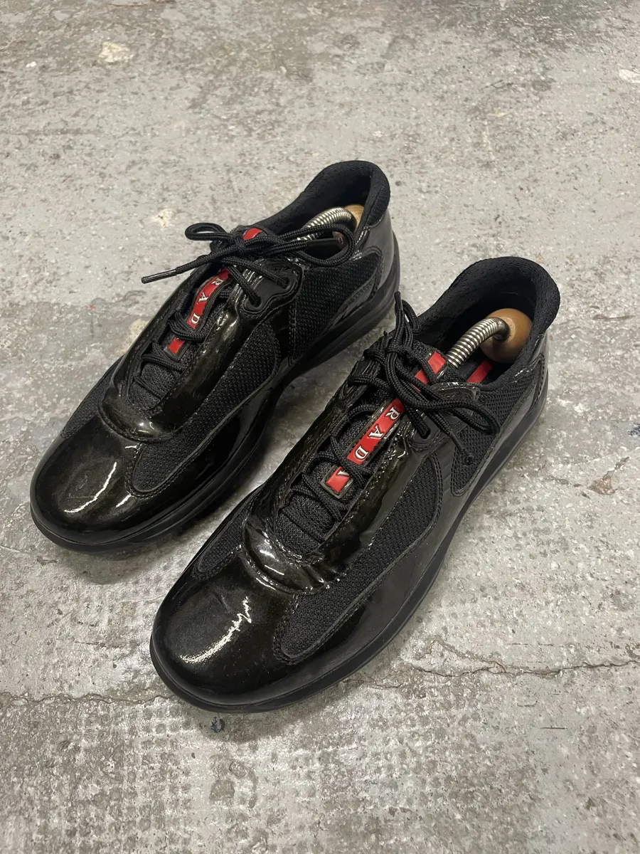 Prada Americas Cup Dark Olive Satin Shoes - Image 8