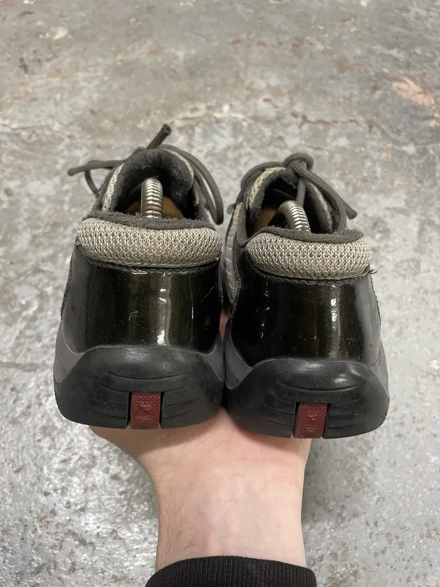 Prada Americas Cup Dark Satin Olive Shoes - Image 10
