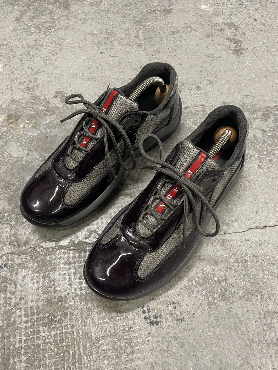Prada Americas Cup Dark Satin Purple Shoes - Image 3