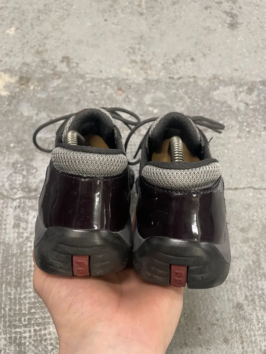 Prada Americas Cup Dark Satin Purple Shoes - Image 5