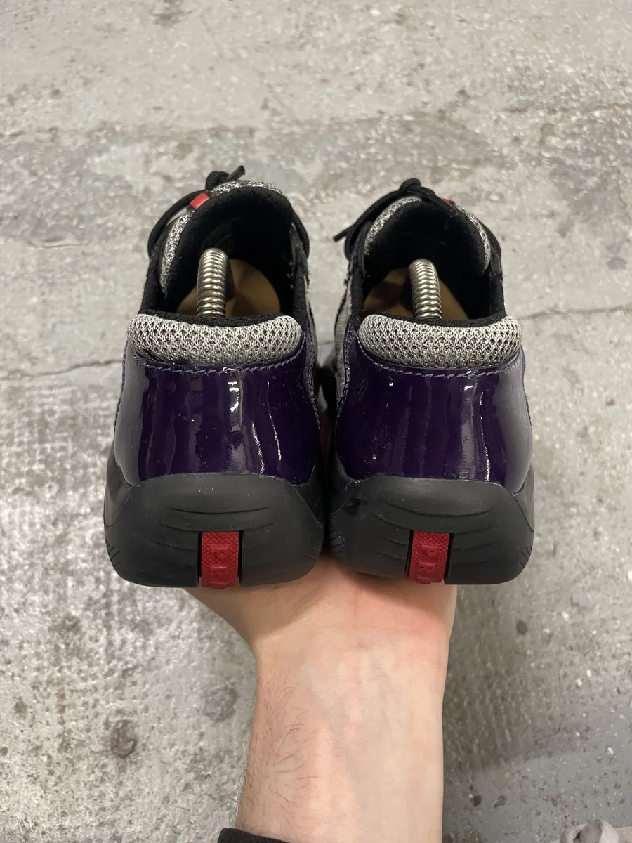 Prada Americas Cup Manhattan Neptune Purple Low Sneakers - Image 4