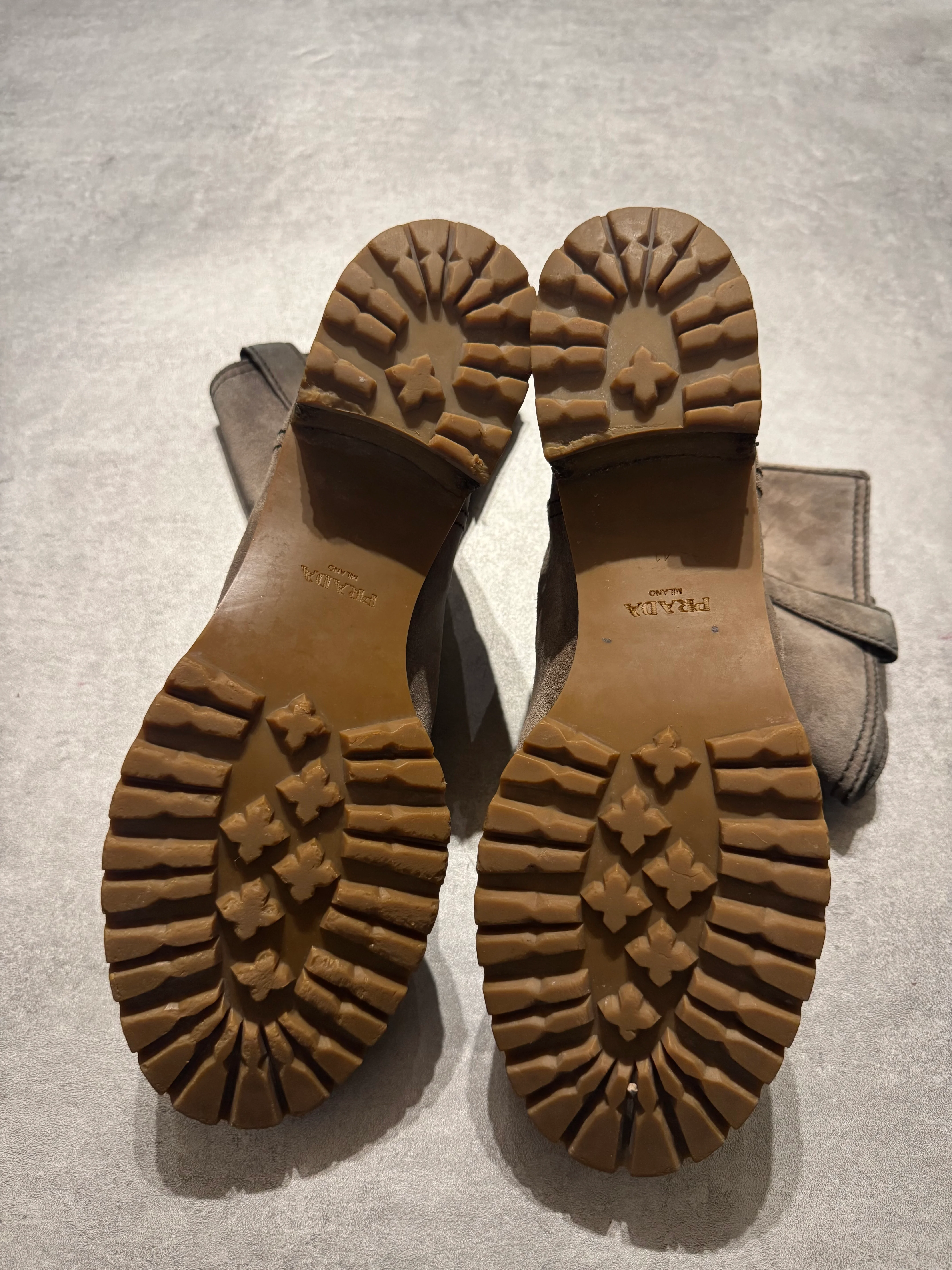Prada Beige Suede Leather Boots - Image 6
