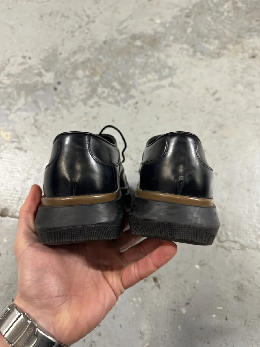 Prada Black Derby Leather Shoes - Image 8
