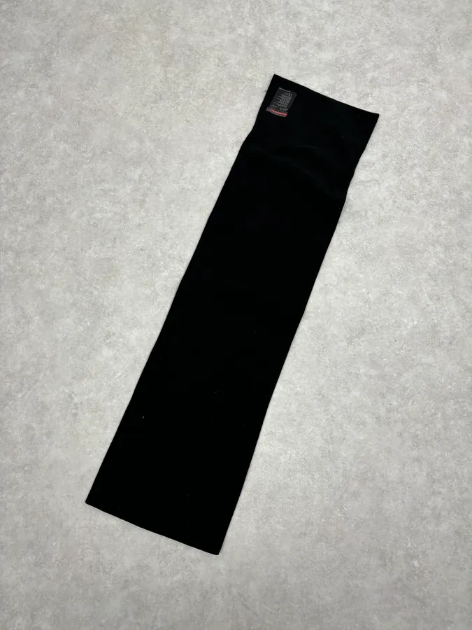 Prada Black Hybrid Nylon Polar Scarf - Image 6