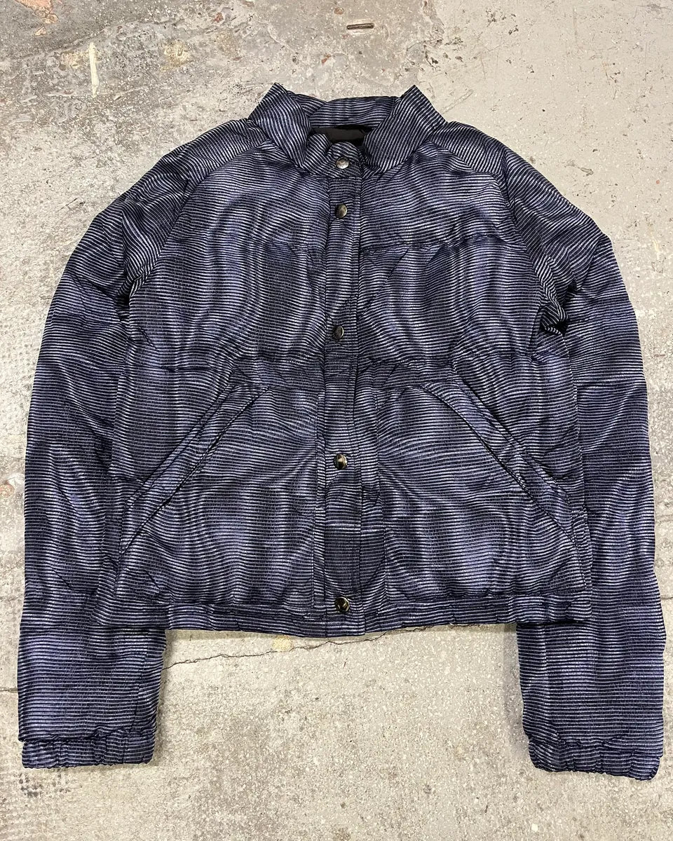 Prada Blue Digital Line Puffer Jacket
