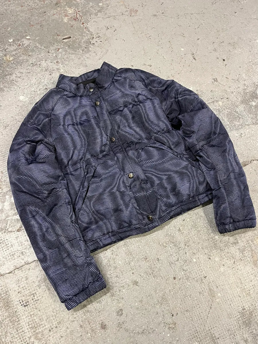 Prada Blue Digital Line Puffer Jacket - Image 4