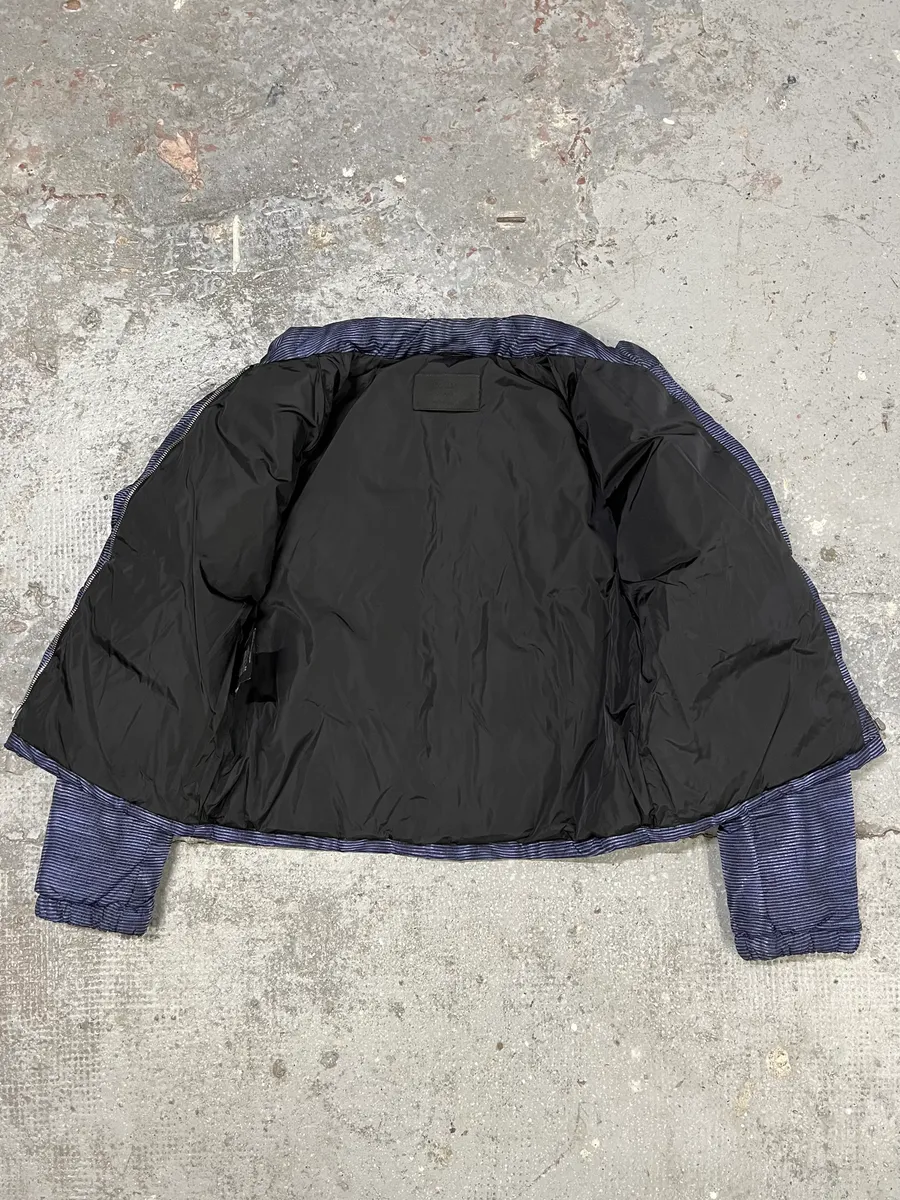 Prada Blue Digital Line Puffer Jacket - Image 7
