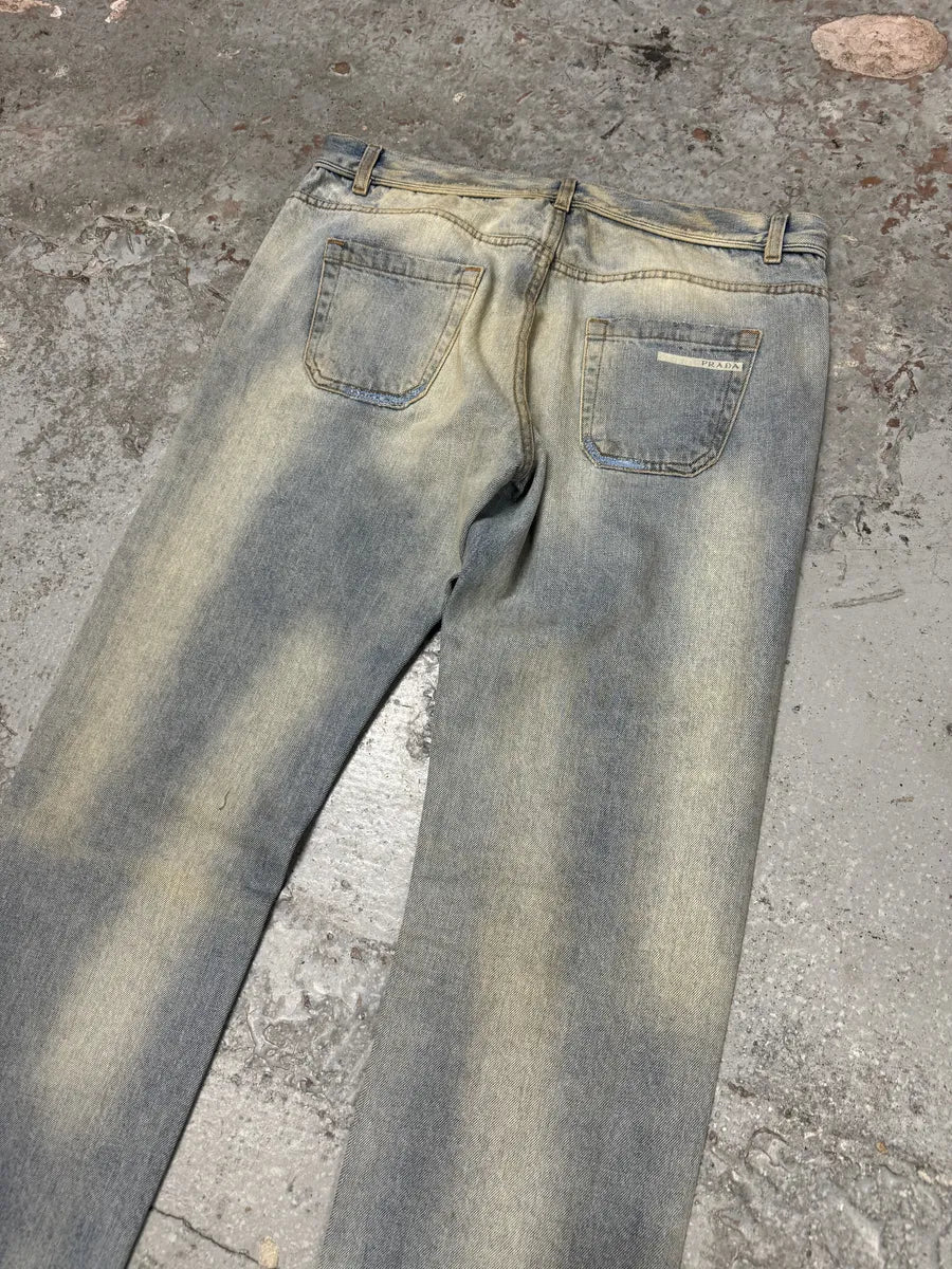 Prada Blue Light Faded Denim Jeans - Image 8