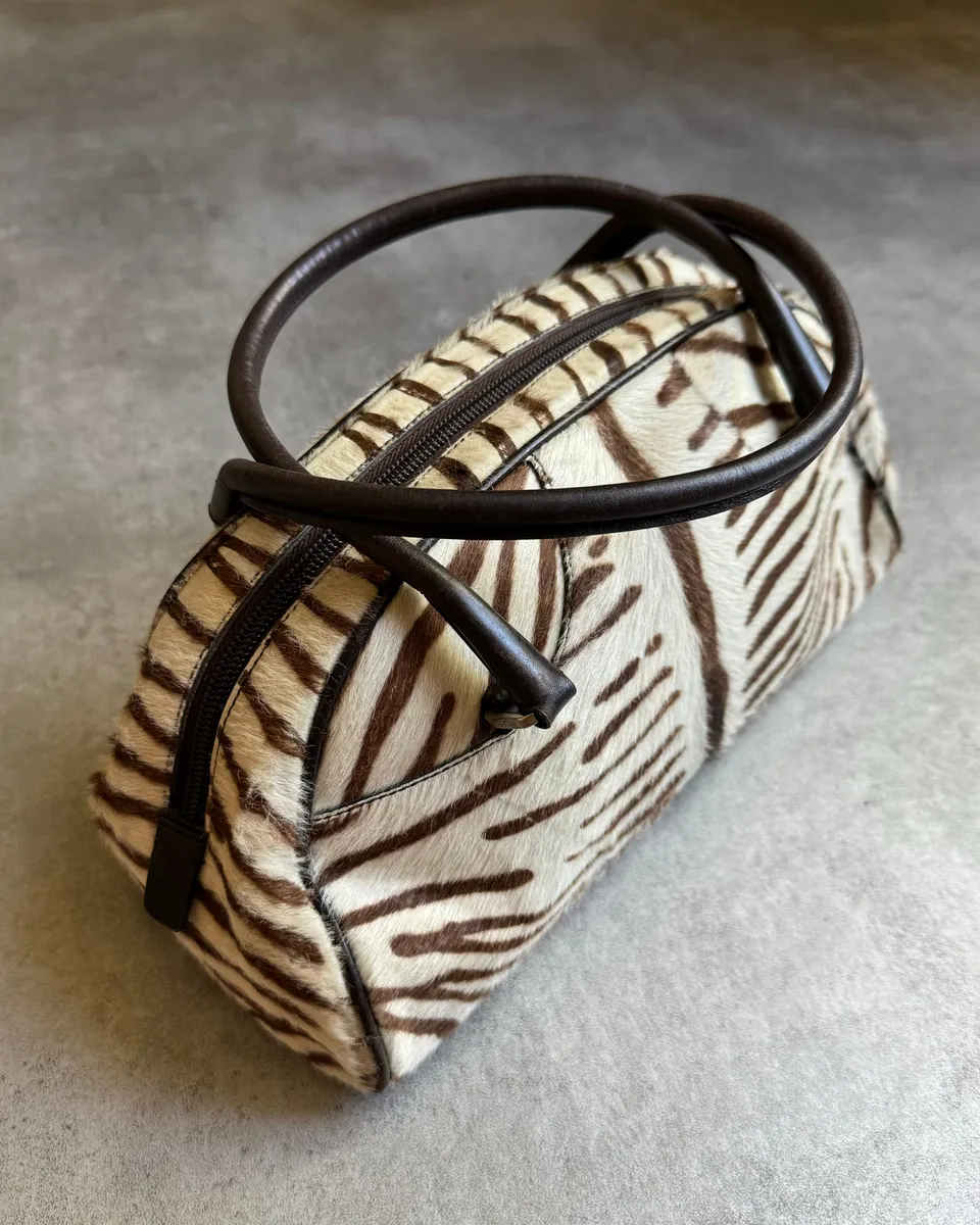 Prada Bowling Pony Hair Calfskin Zebra Hangbag