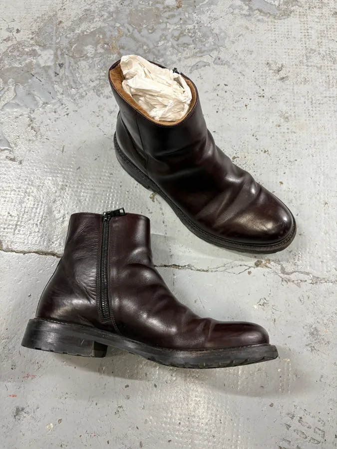 Prada Brown Classy Leather Chelsea Boots - Image 5