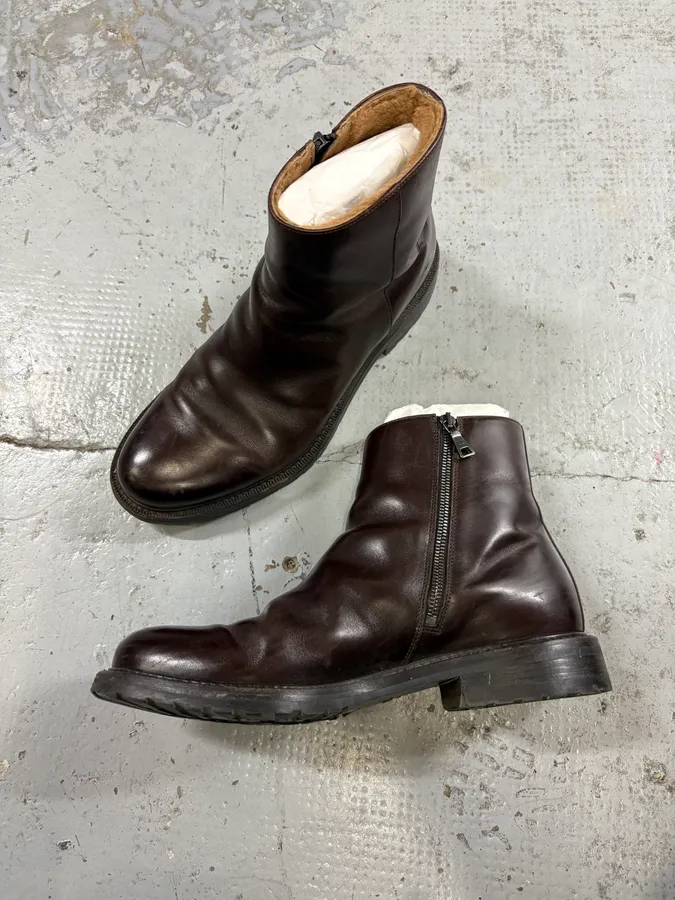 Prada Brown Classy Leather Chelsea Boots - Image 6
