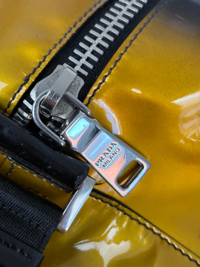 Prada Gold Leather Ombre Travel Bag - Image 12