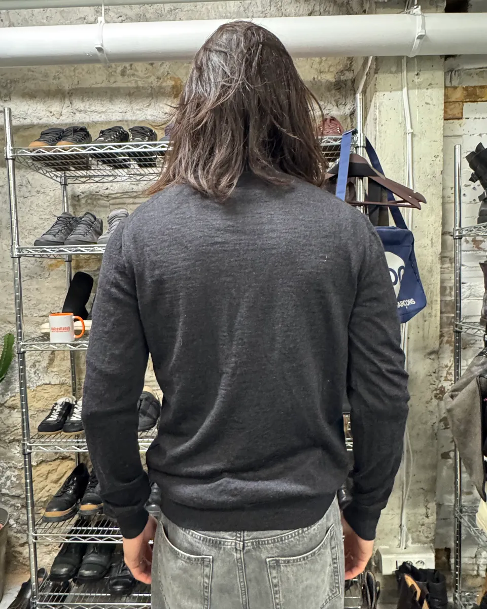 Prada Grey Wool Cardigan Buttoned Sweater - Image 3