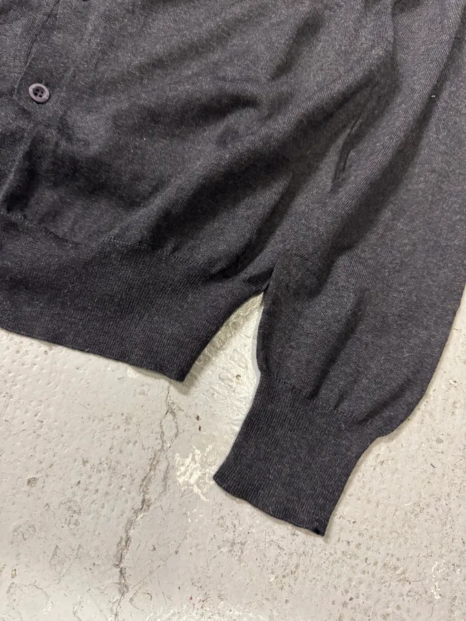 Prada Grey Wool Cardigan Buttoned Sweater - Image 4