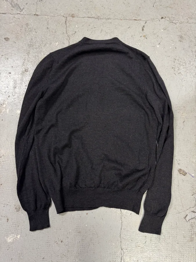Prada Grey Wool Cardigan Buttoned Sweater - Image 5