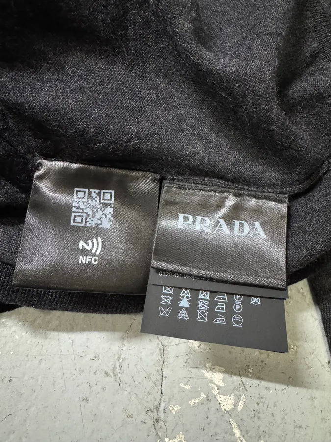 Prada Grey Wool Cardigan Buttoned Sweater - Image 9