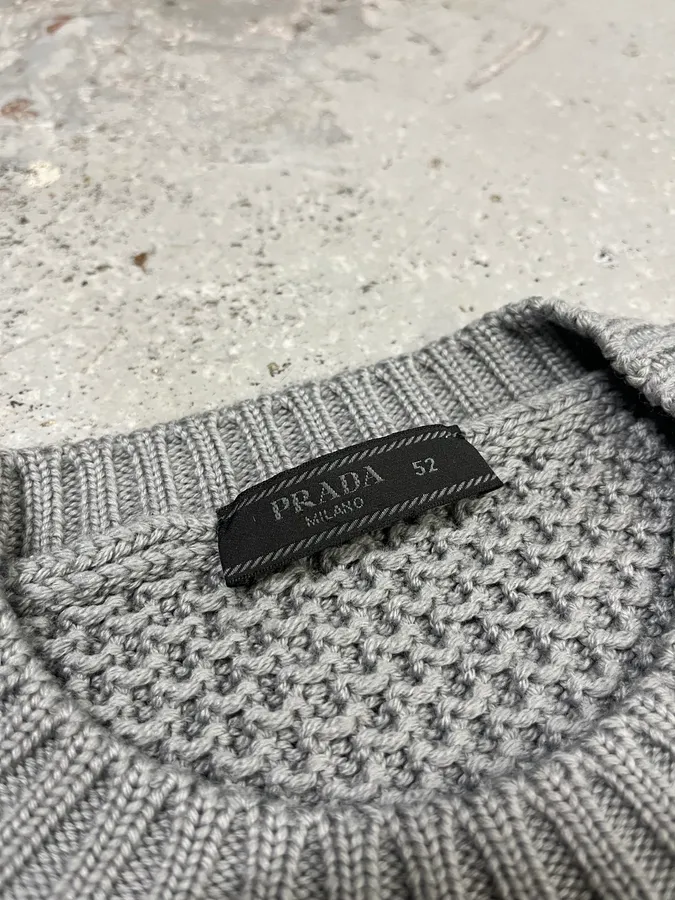 Prada Grey Wool Imperial Sweater - Image 6