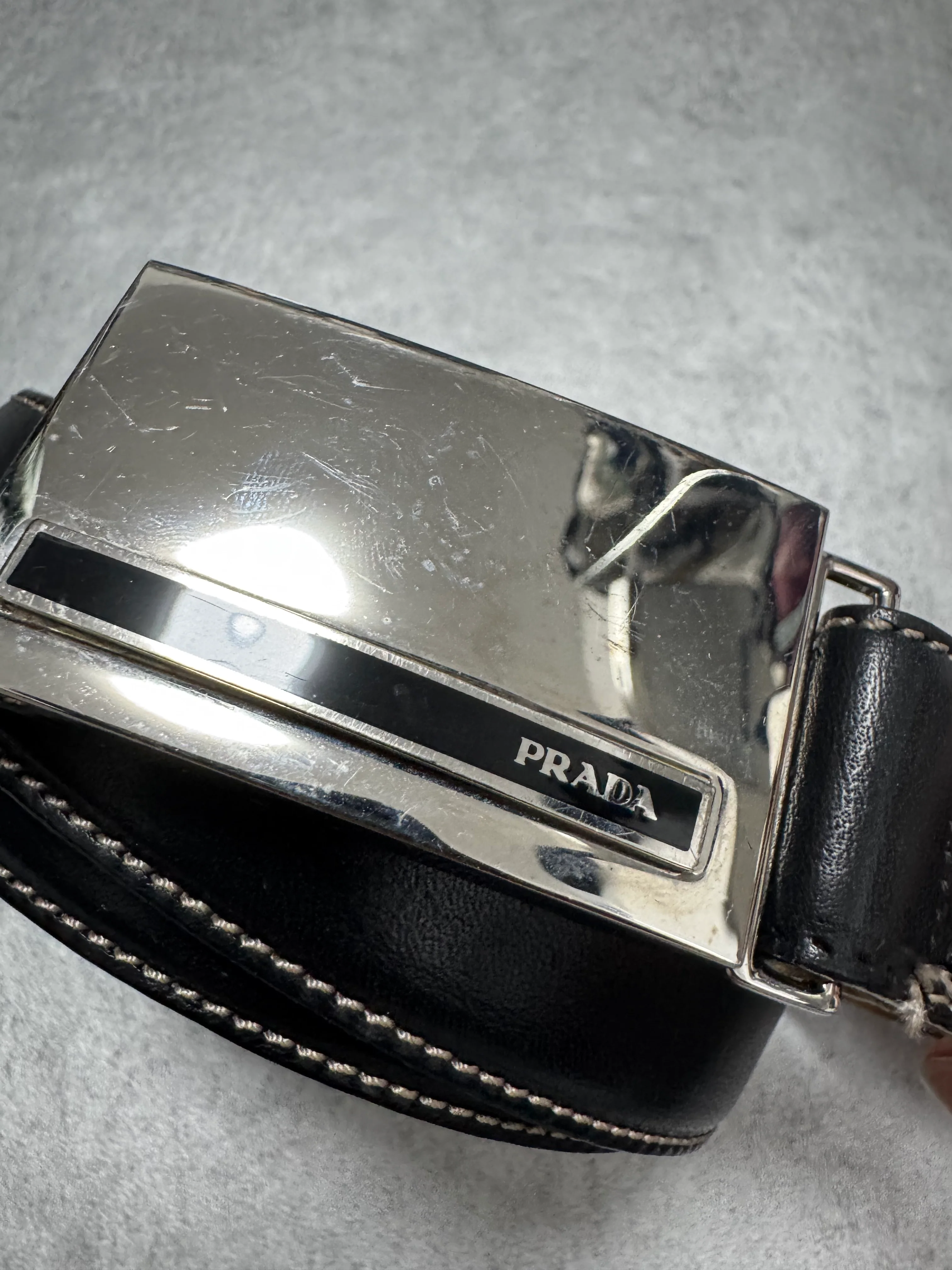Prada Metal Buckle with Ferré Leather Belt - Image 2