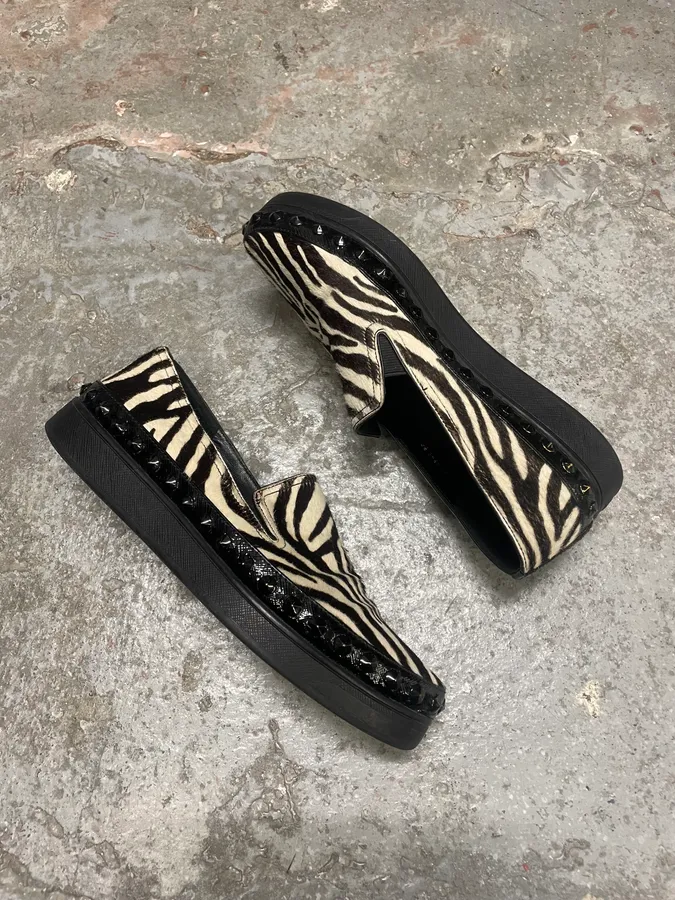 Prada Pony Hair Safari Brown Embellished Shoes - Image 6