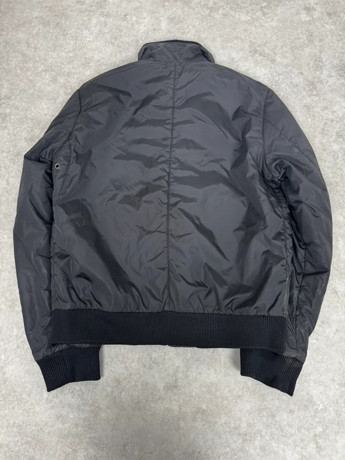 Prada Reversible Grey Wool Black Nylon Bomber Jacket - Image 8