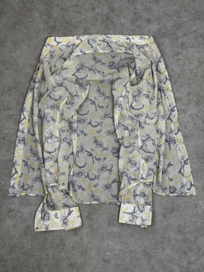 Prada White Clear Sweet Flowers Shirt - Image 7