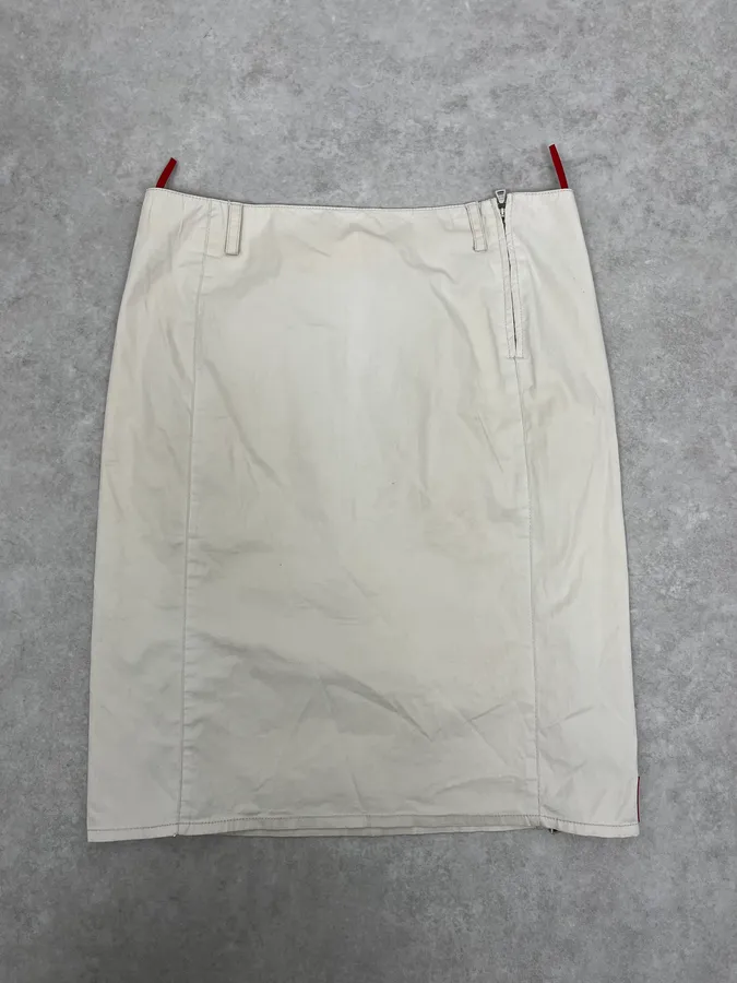 Prada White Utility Multi Zips Skirt - Image 4