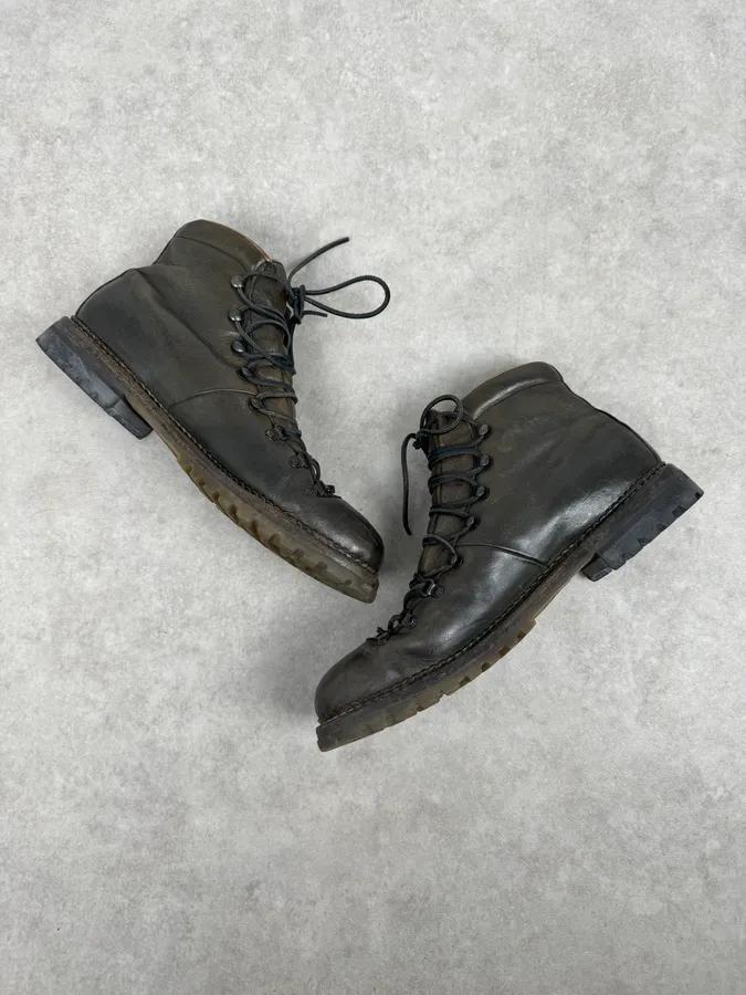Premiata Brown Leather Lace-Up Hiking Boots - Image 5