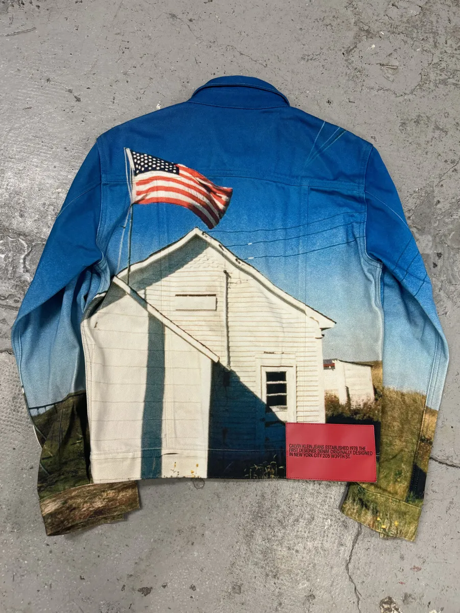 Raf Simons Calvin Klein EST1978 American Flag Blue Jacket - Image 5