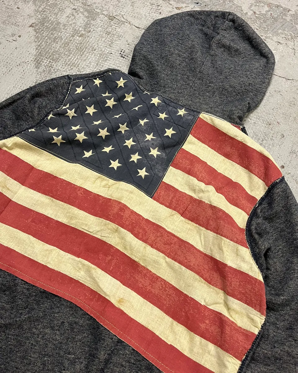 Ralph Lauren American Flag Grey Zip-up Hoodie - Image 8