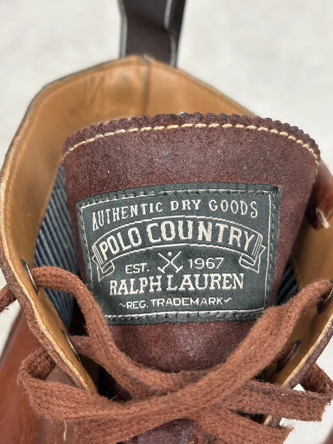 Ralph Lauren Brown Leather Army Boots - Image 9