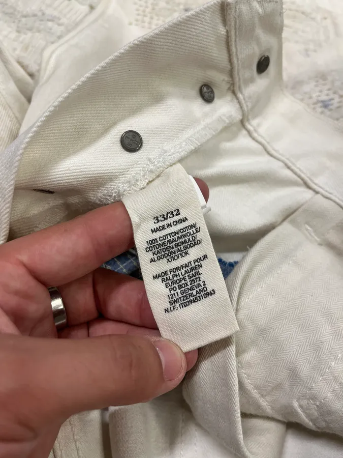 Ralph Lauren Creamy Artisanal Denim & Supply Distressed Pants - Image 15