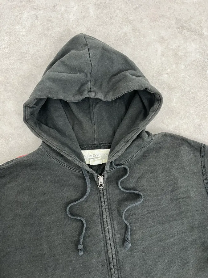 Ralph Lauren Denim & Supply Back USA Flag Grey Zip-Up Hoodie - Image 6