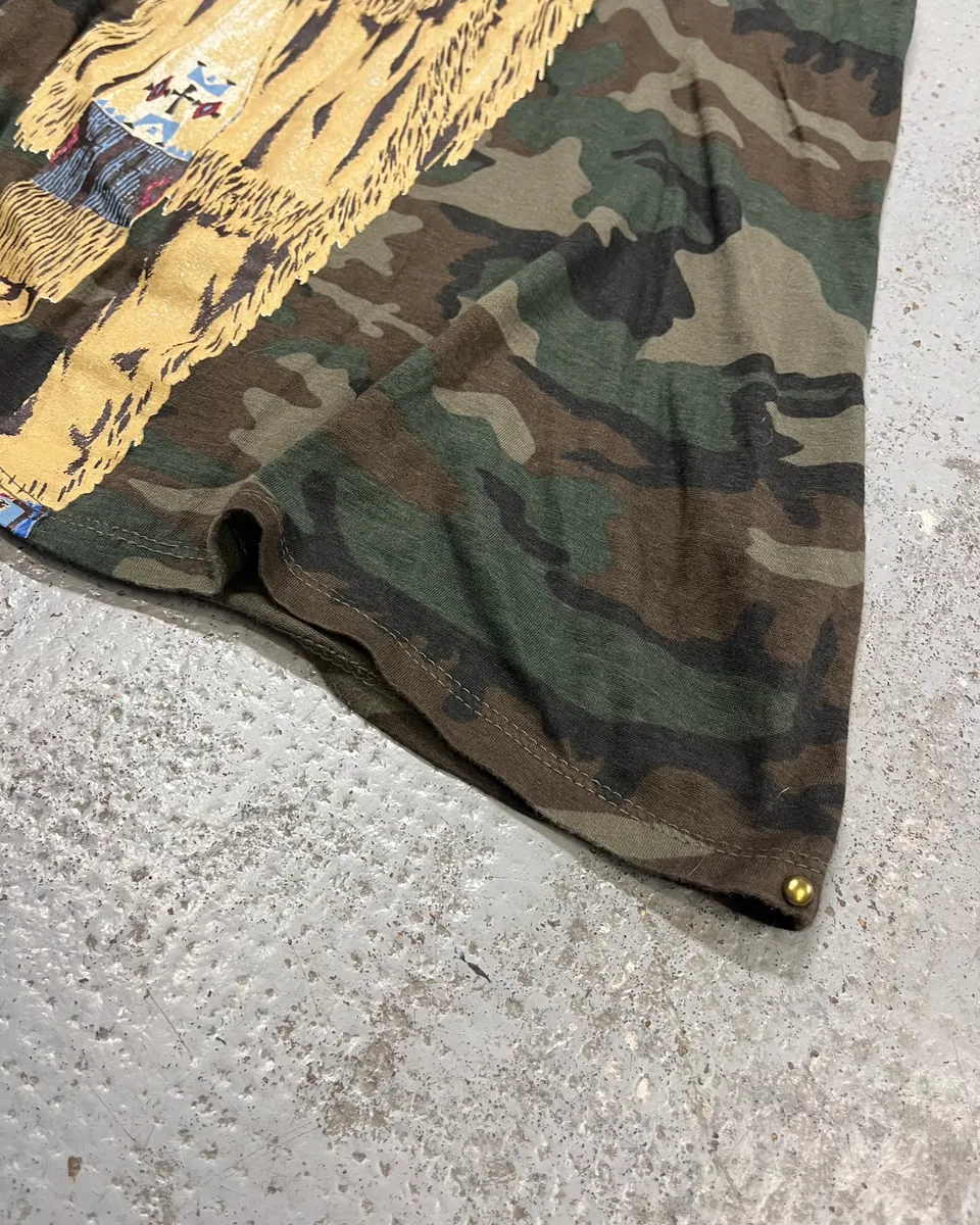 Ralph Lauren Khaki Camouflage Native American Graphic Racerback Tank Top - Image 7