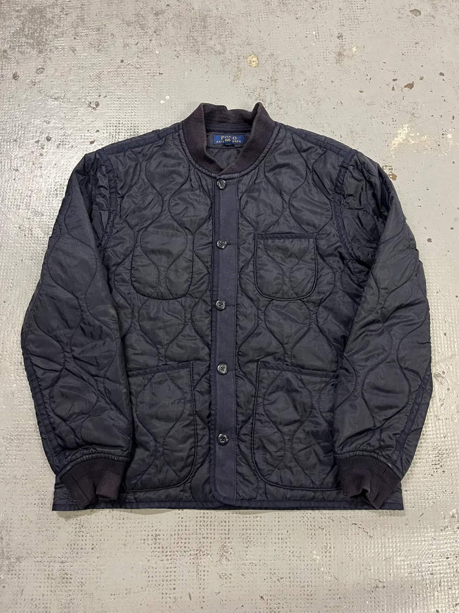 Ralph Lauren Quilted Navy Japanese Bomber Jacket - Image 5