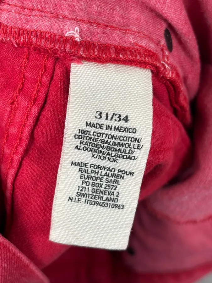 Ralph Lauren Red Distressed Slim Denim Jeans - Image 12