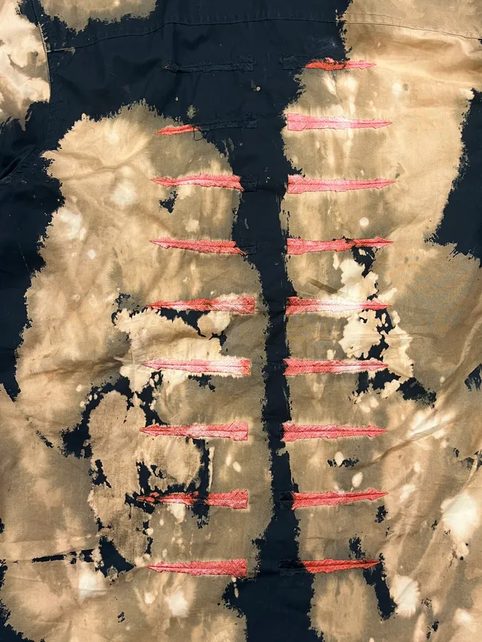 Richmond Black & Beige Bleached Effect Shirt - Image 9
