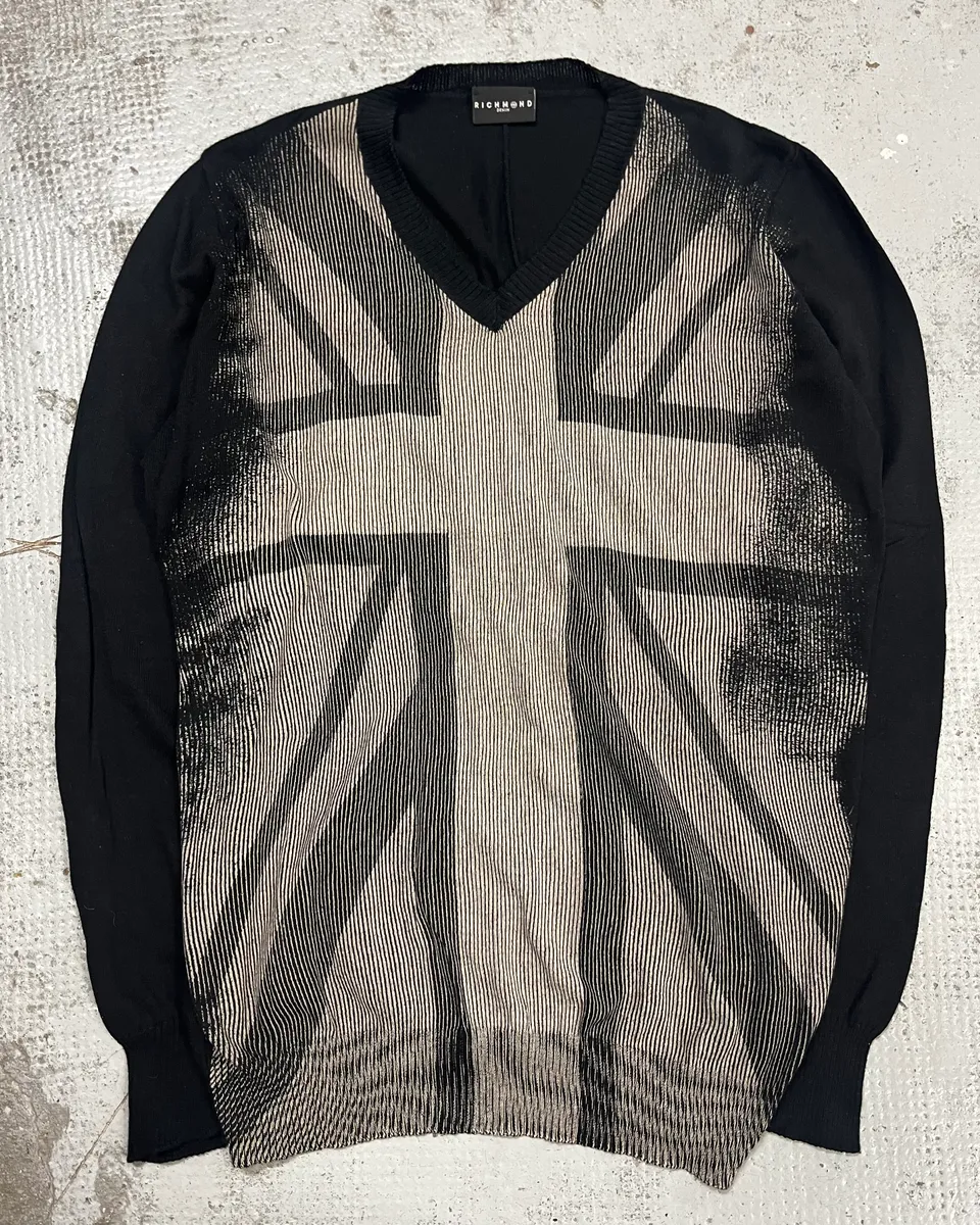Richmond UK Flag Black & Grey Rock Sweater