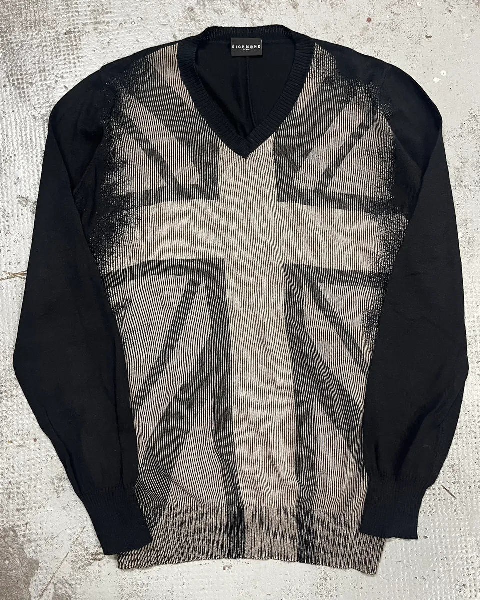 Richmond UK Flag Black & Grey Rock Sweater - Image 4