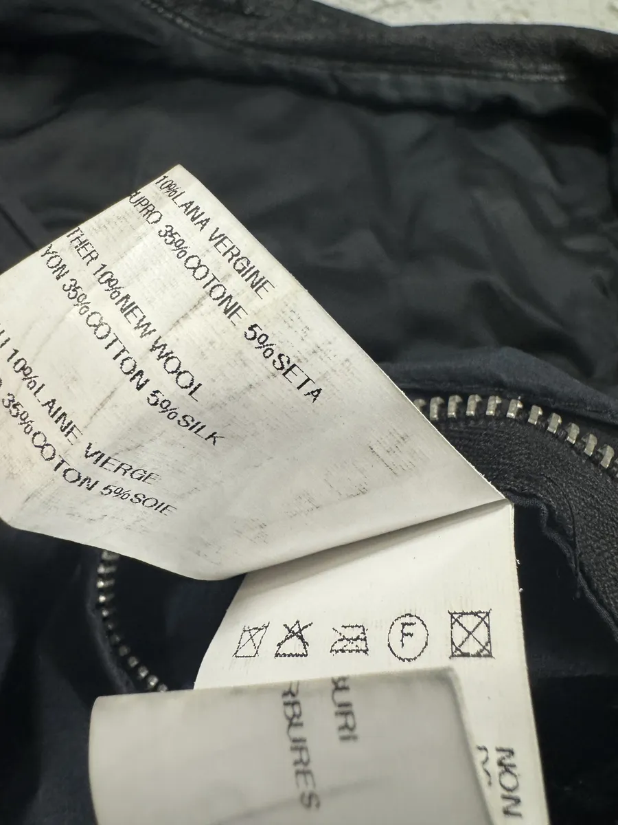 Rick Owens Asymmetrical Textured Black Leather Jacket - Image 12