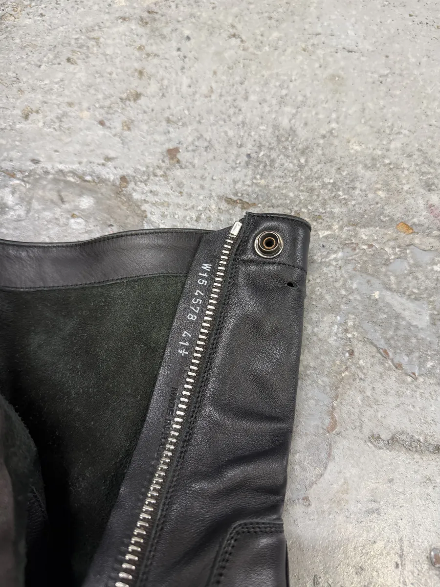 Rick Owens Black Leather Ankle Abstract Boots - Image 7
