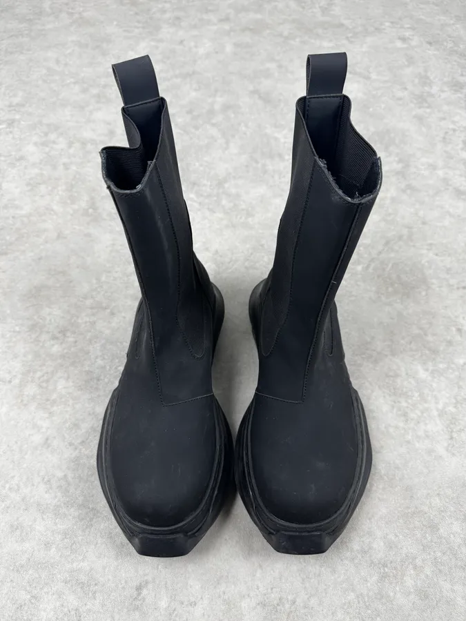 Rick Owens Black Modern Sole Rubber Chelsea Boots - Image 6