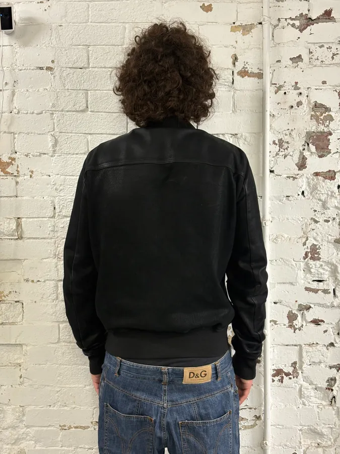 Rick Owens Black Premium Biker Leather Jacket - Image 3