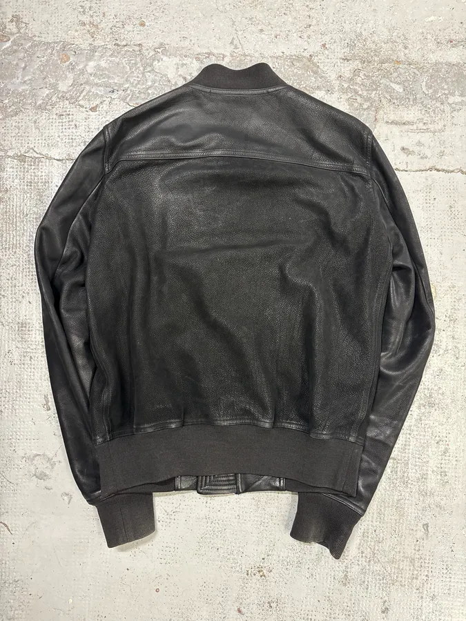Rick Owens Black Premium Biker Leather Jacket - Image 5